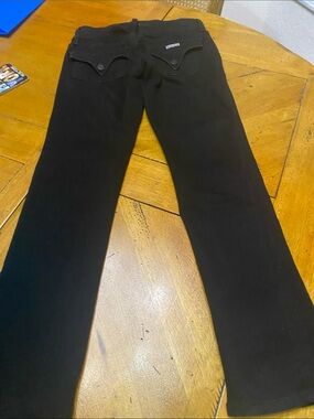Hudson Jeans Black Pants with Flag Patch Detail